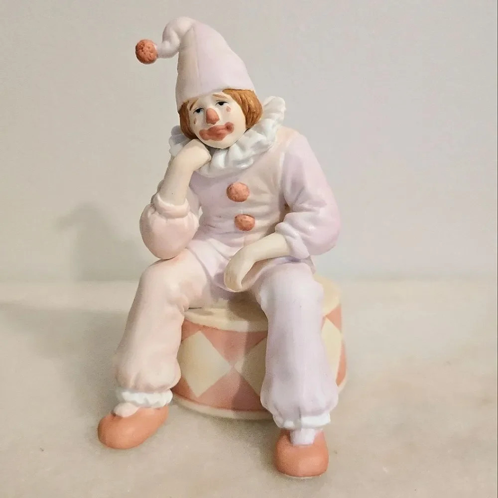 Vintage Enesco Sad Clown Music Box plays Send in the Clowns dated 1983 Korea